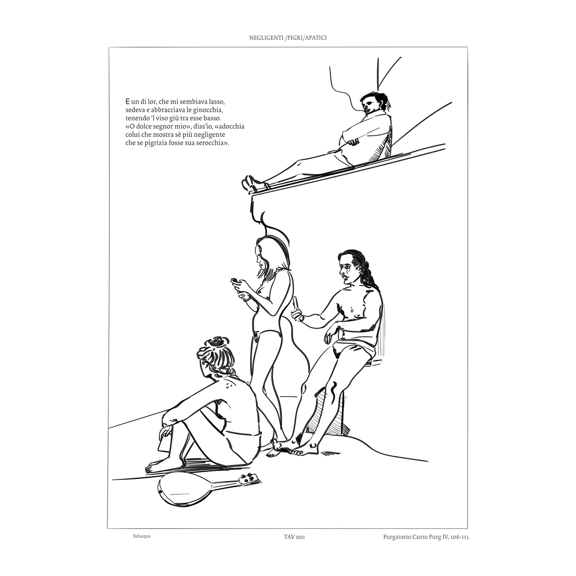 #Drw2021-#1553DRW Dante: Il Beato Regno. Tav 4 Belacqua Canto IV 2 (Drawing) 2021