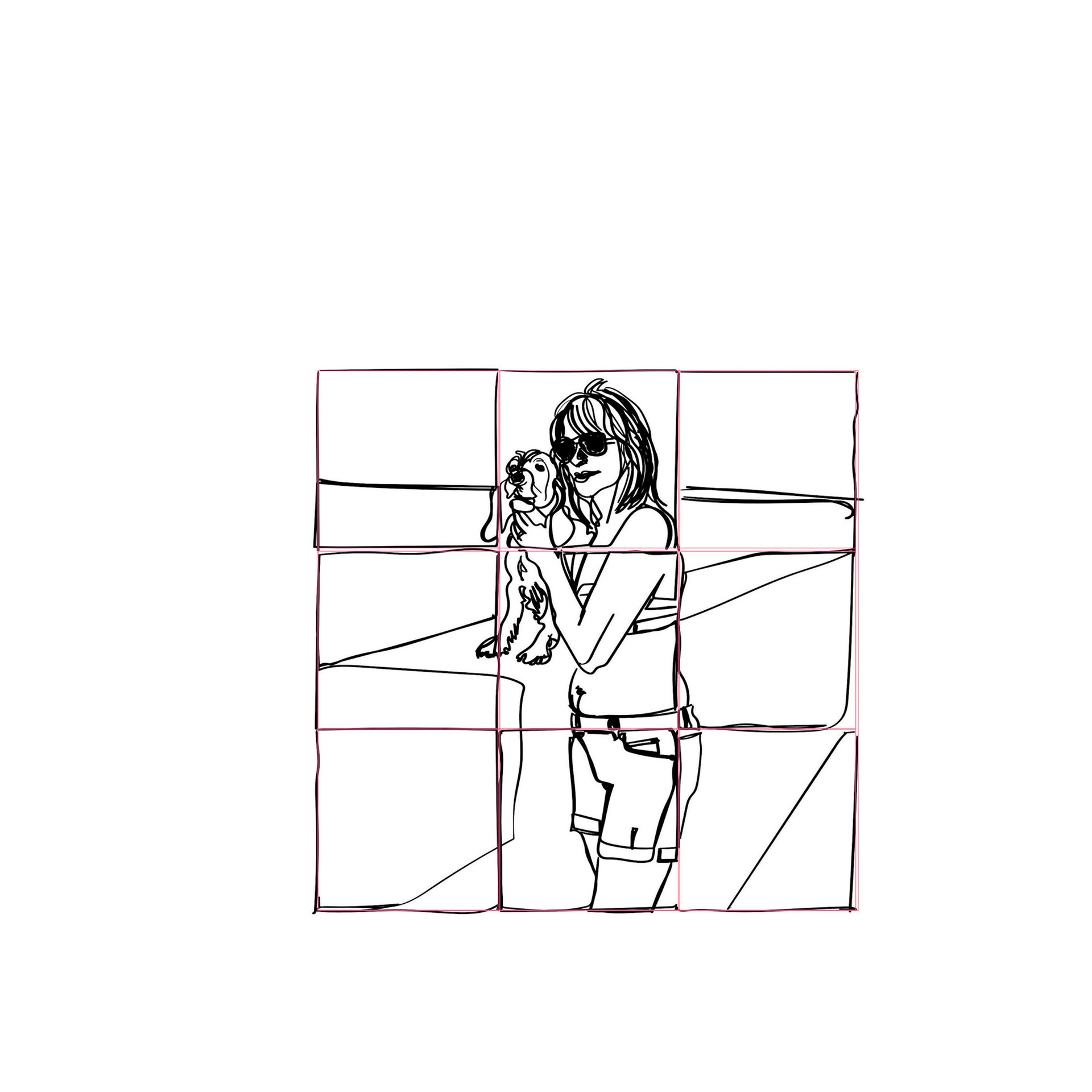 #1834DRW Study for Cover (Girl with dog / Lacca) 2023