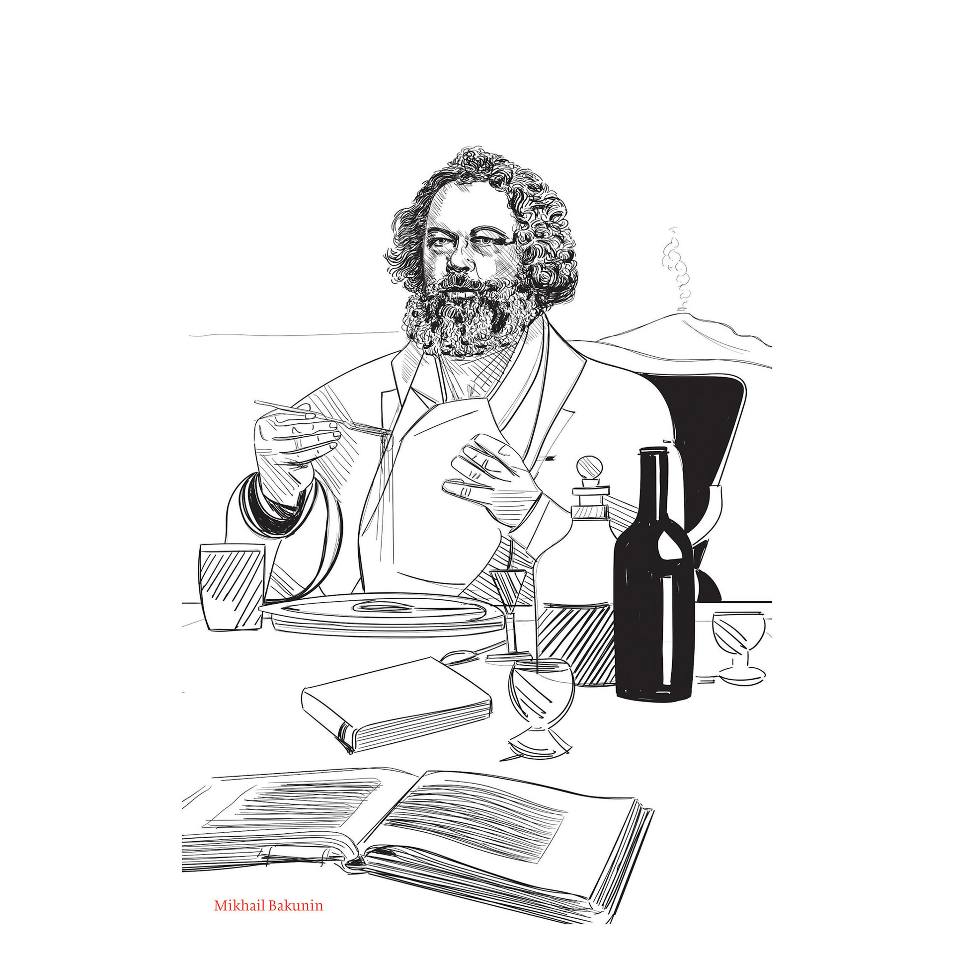 #1903DRW Mickail Bakunin (Filippo Trasatti, Dialoghi immaginari su anarchia e libertà, Eleuthera, Milan 2024)