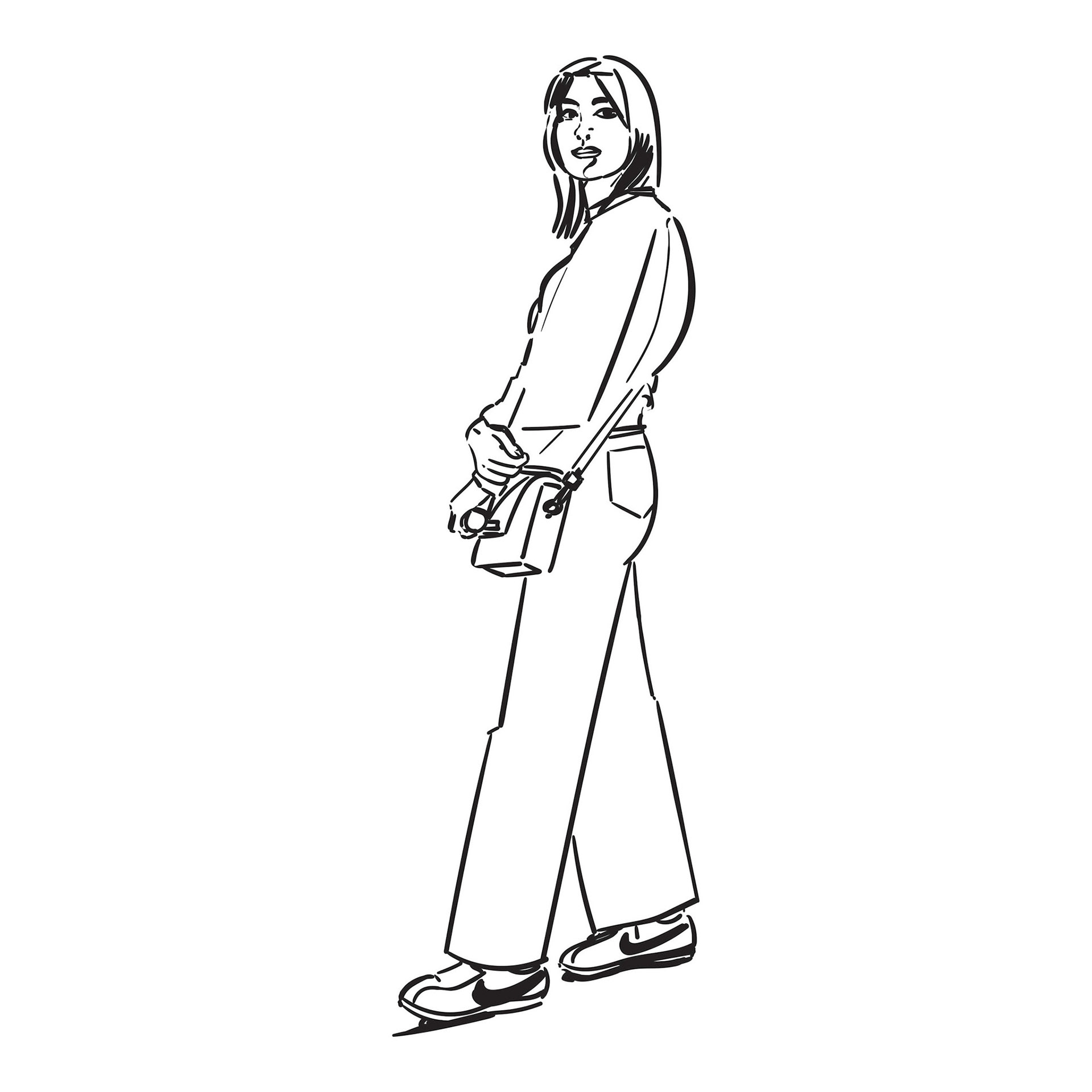 #1835DRW Study for Cover (Girl at Moma / Lacca) 2023