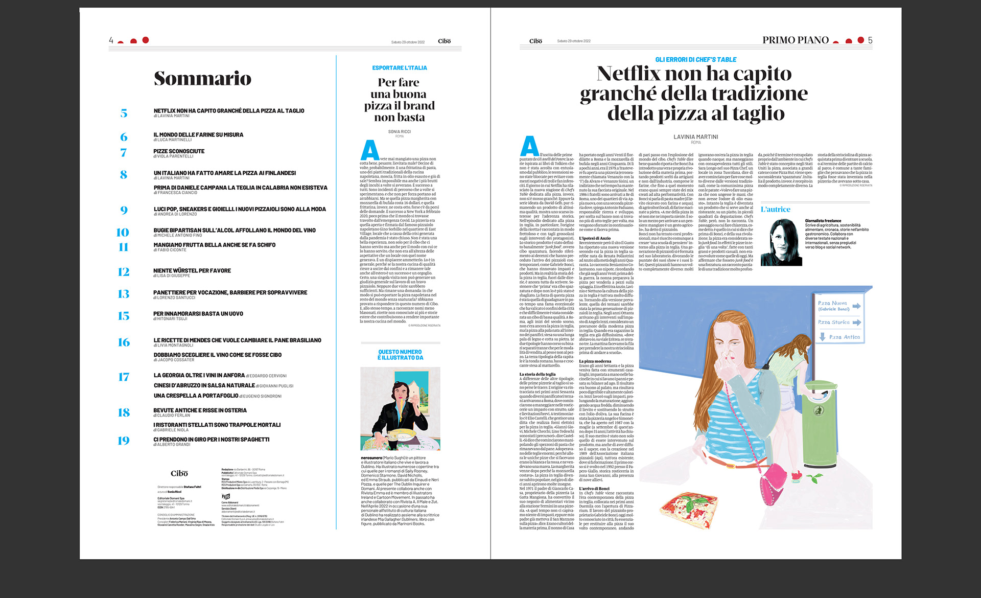 Domani, Cibo, Rome, 29 October 2022, pp 4-5