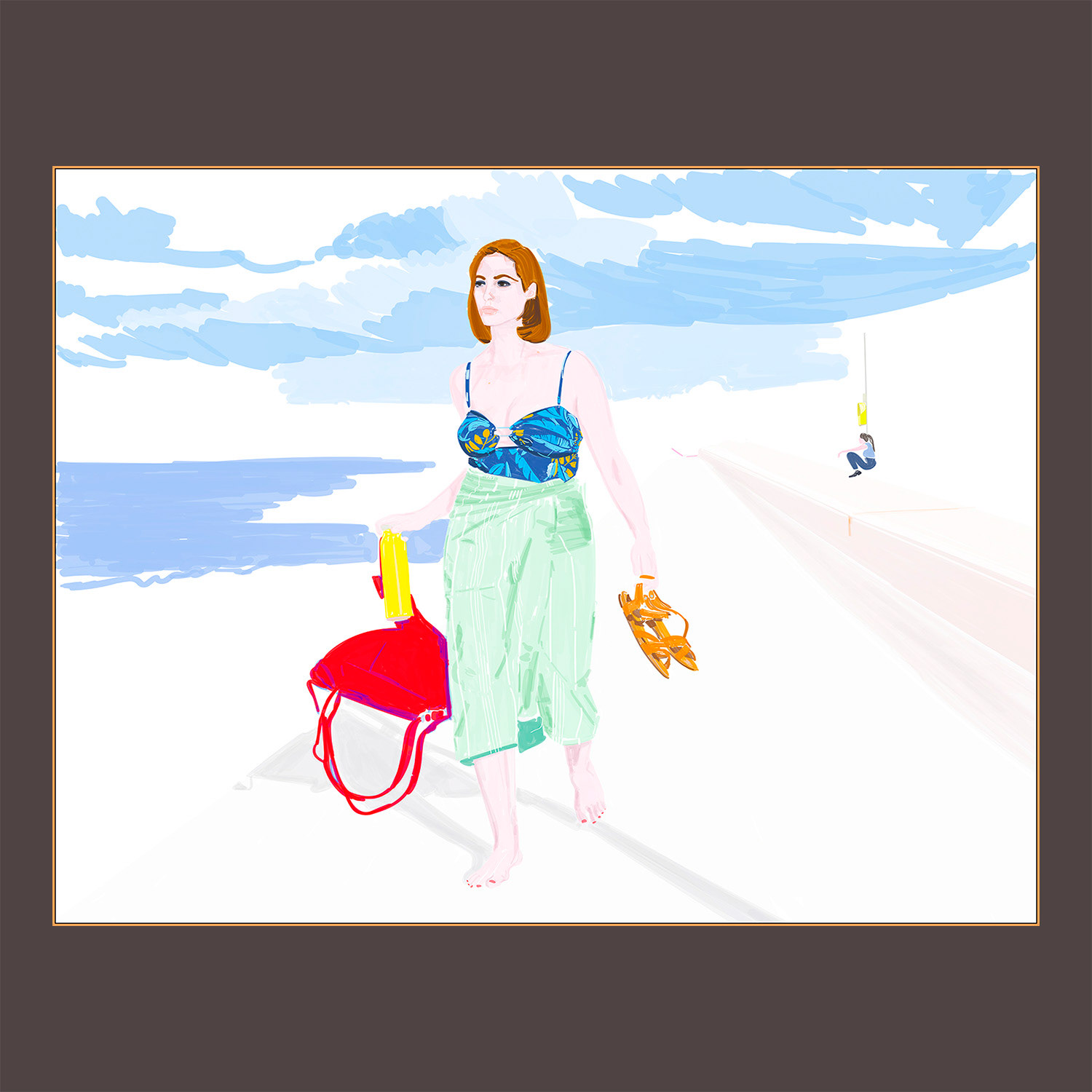 #1695A Summer (Paola), 2022. Digital painting transferred on paper, mounted on dibond, 110x85cm