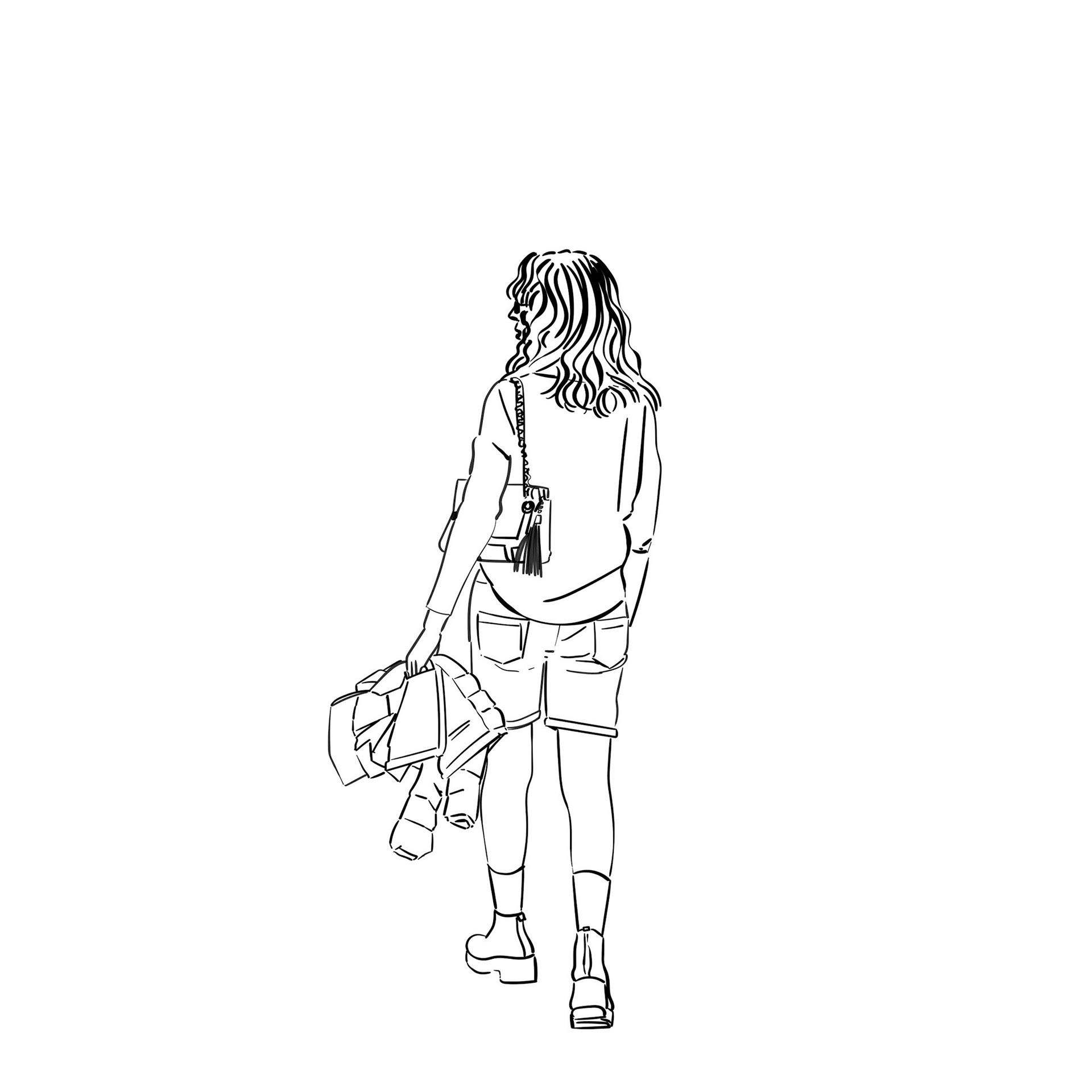 #Drw-#2021-x038 Figure / Fashionable (Preliminary study for The Milaneser) 2021