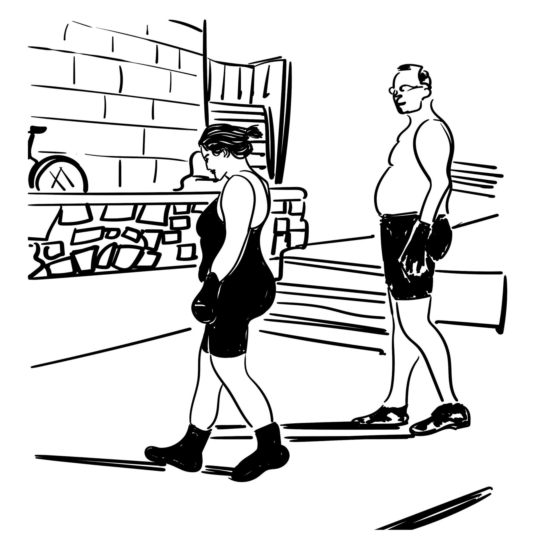 #Drw-#2021-x022 Study for bathers at Martello's, Sea Point, Dublin 2021