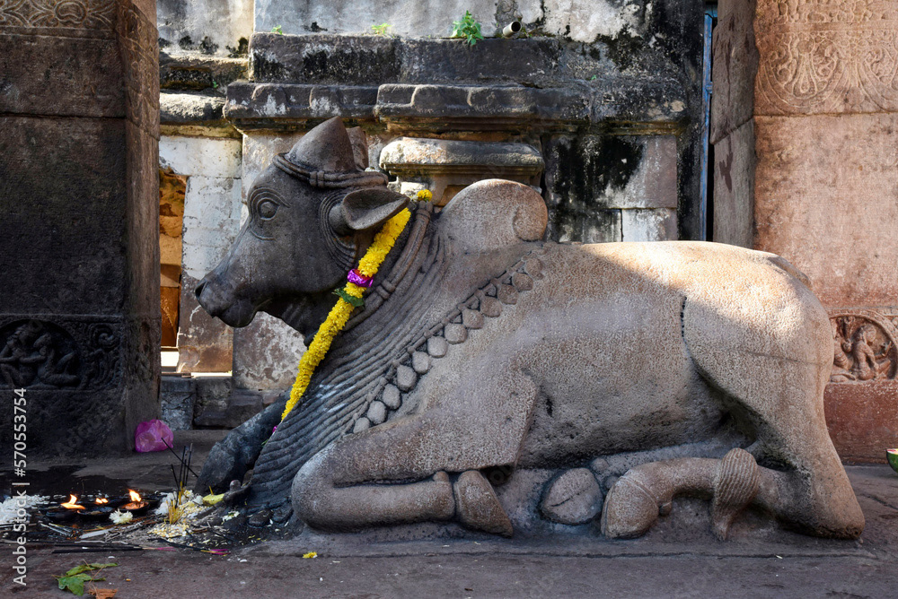 Nandi statue in the Mahakuta temples in Bagalkot