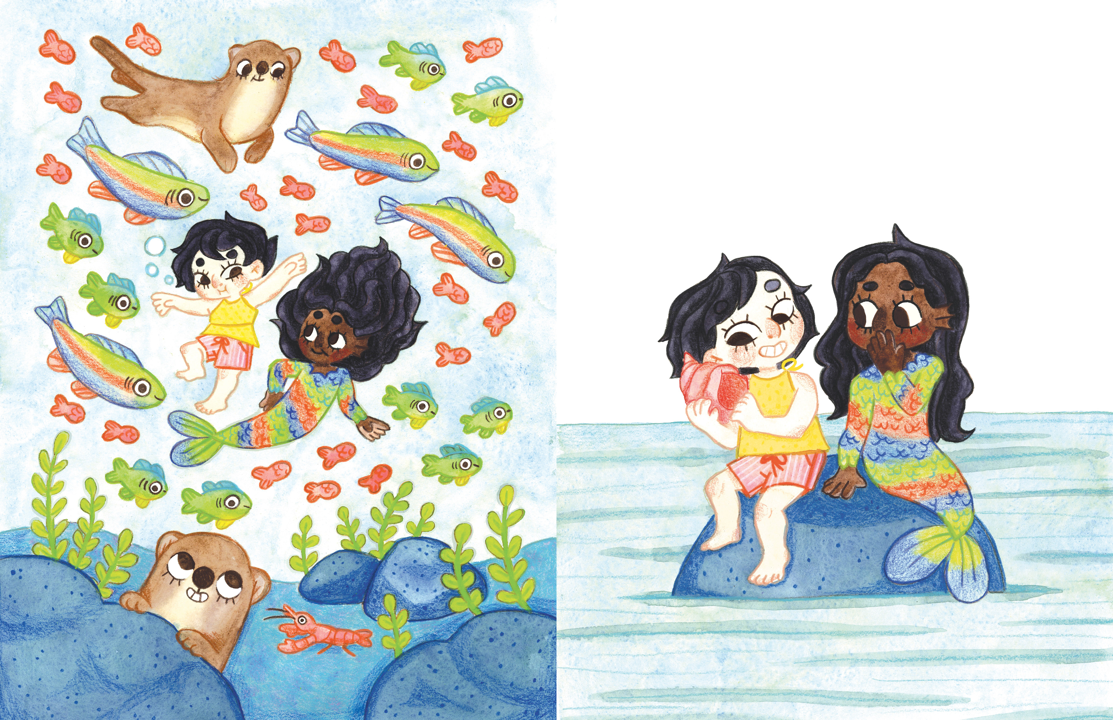 Isla the Human and Shella the Mermaid