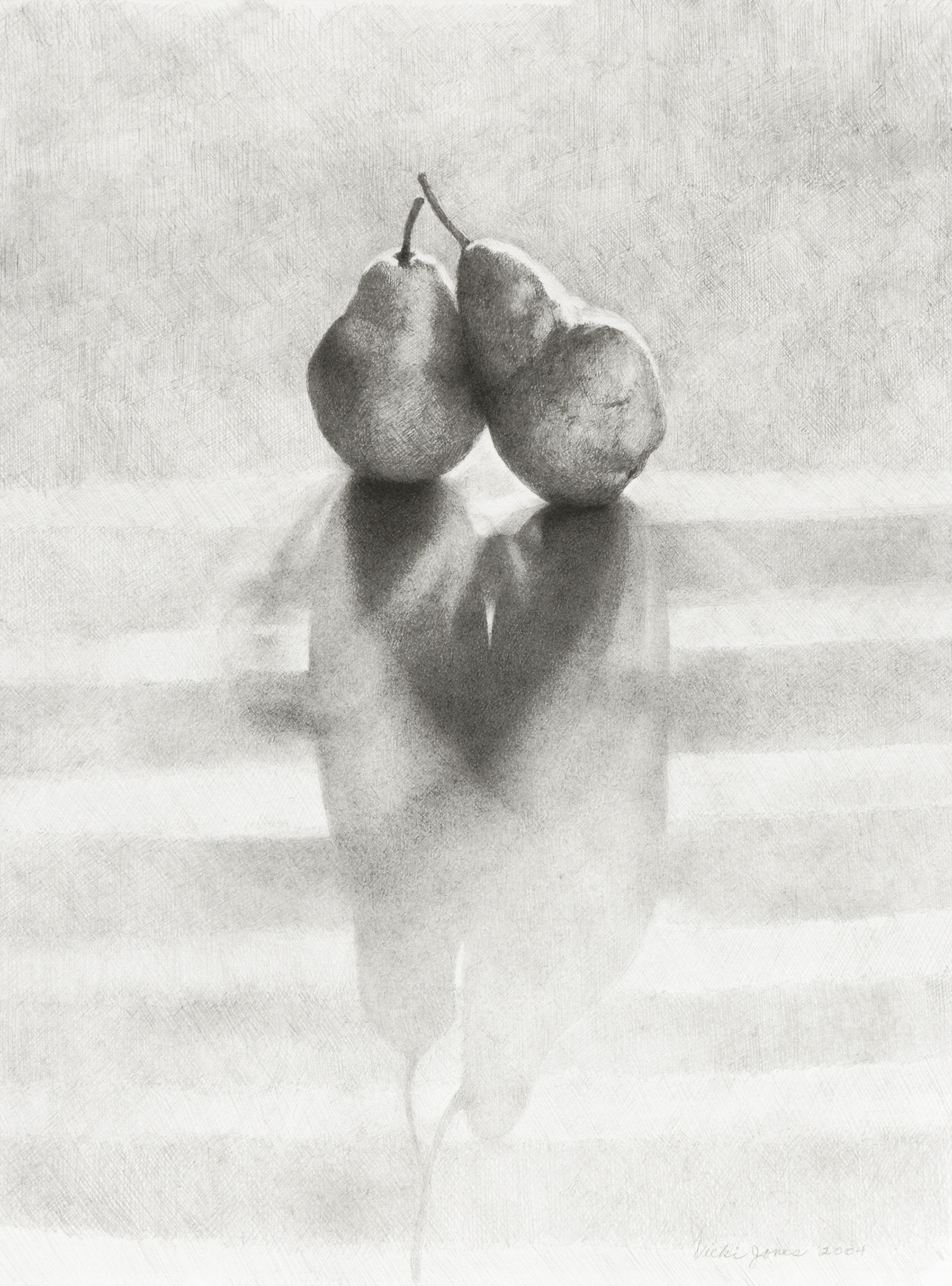 Pear Shadows - Graphite on paper, 8" x 11" - Original available