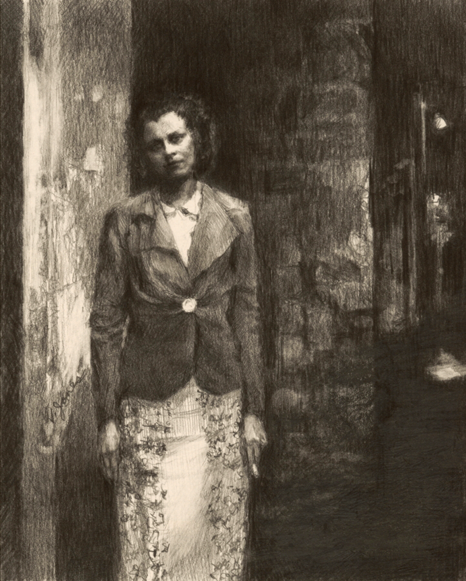 Cigarette - Graphite on paper, 5 1/2" x 7" - Reproduction available - (Private Collection)