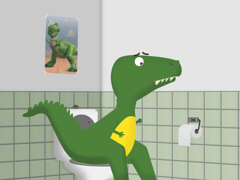 T-rex on the loo