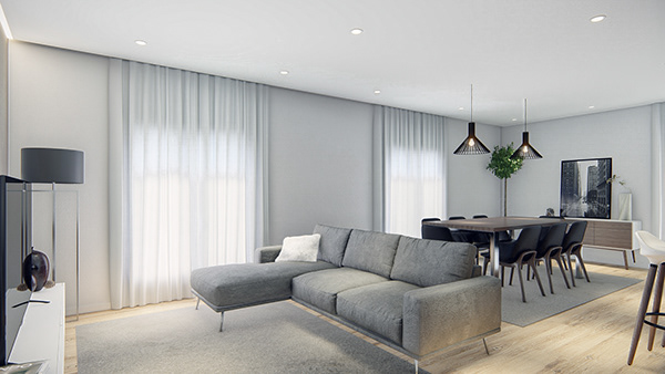 Márcio Silva - 3D interior design of urban apartment