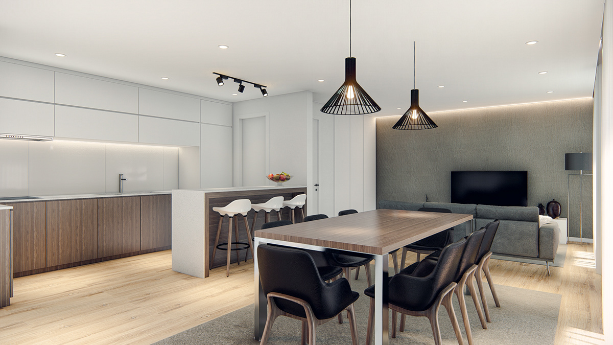 Márcio Silva - 3D interior design of urban apartment