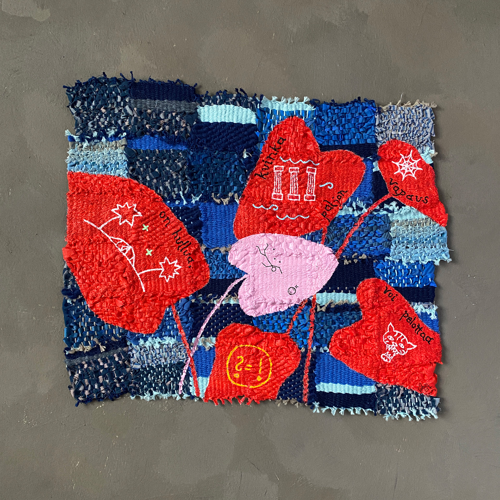 WHIRLPOOL RHAPSODY mixed media 2023, 39 x 44 cm  [text: it's wild how much freedom can scare you]