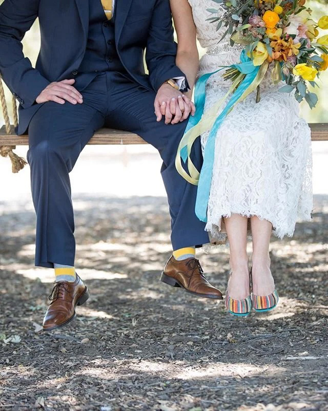 Color palette on Beth's Tiek's Shoes (also inspired her wedding color palette)