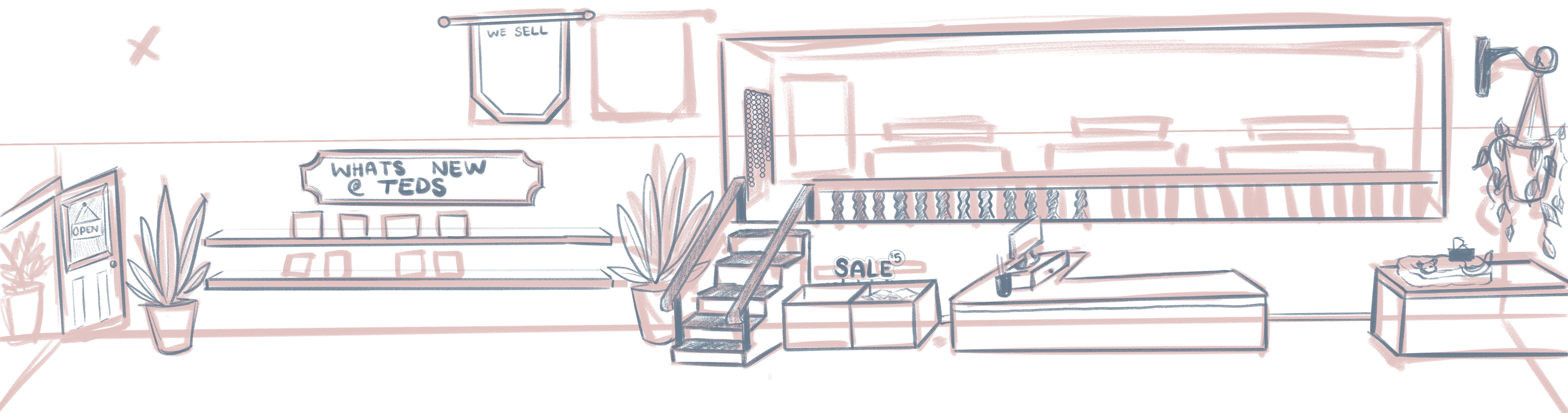 Record Store Environment Concept for 'It's Just A Day', 2025