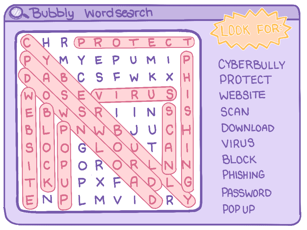 Interactive Word Search Compleated, 'Websurfers Y2K', 2024