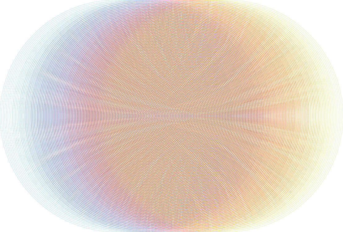 Lignes VI 65x44 pouces  Rayon UV sur aluminium découpé au laser  2020