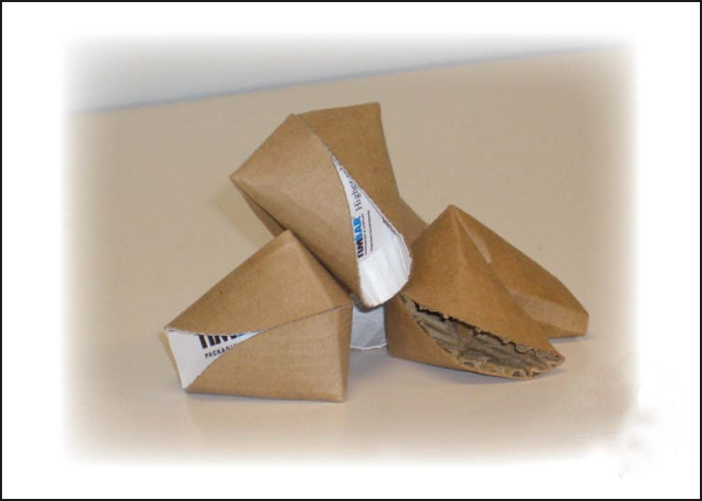 Fortune cookies made from corrugate