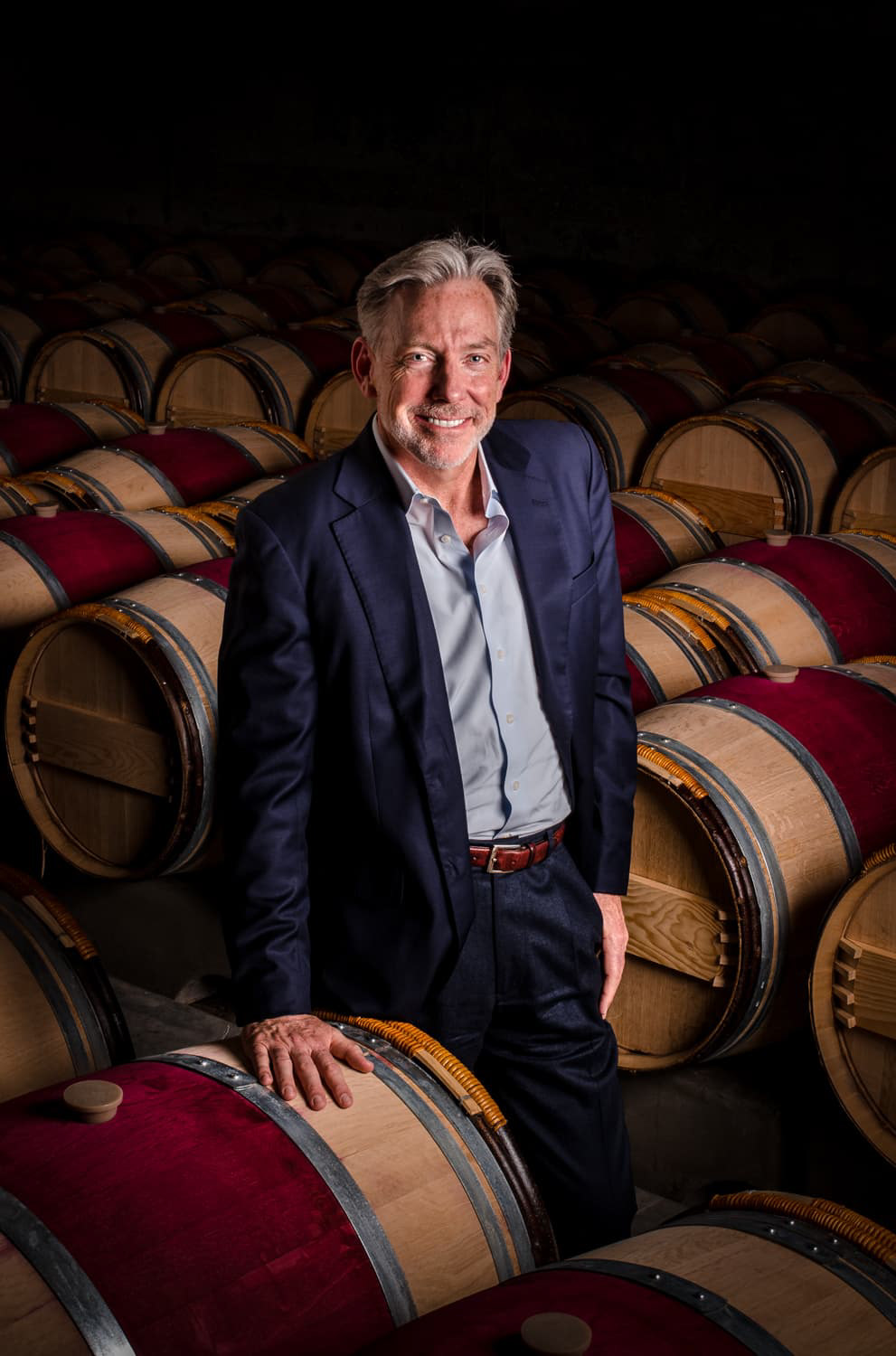 CEO David Pearson Opus One winery in barrel room