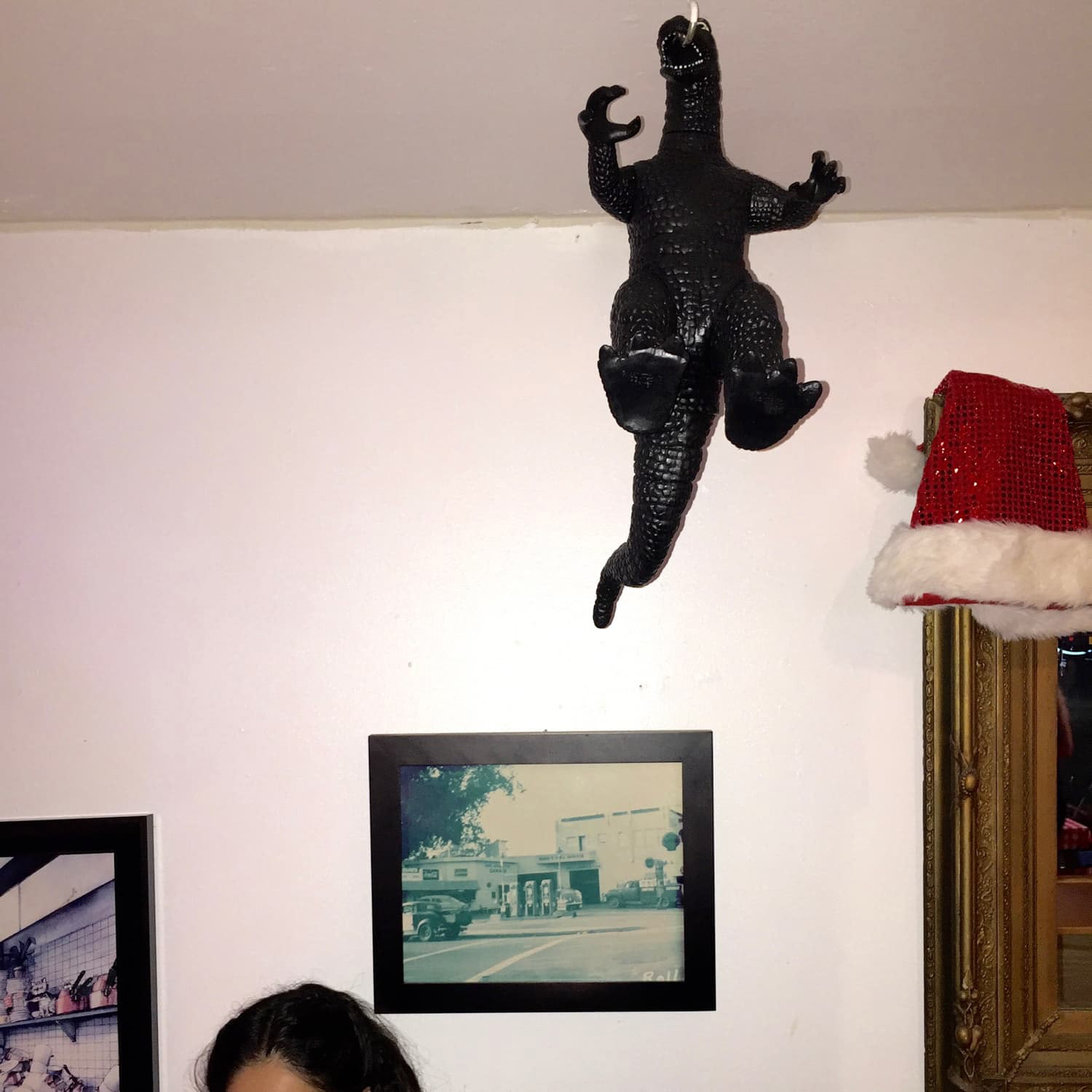 Godzilla, xmas and a picture frame