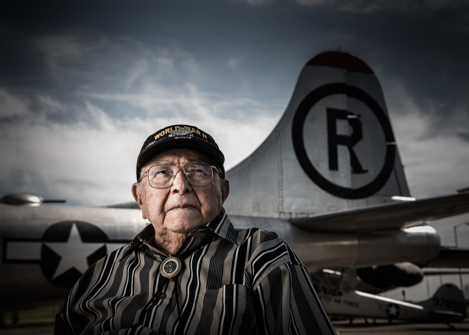 Ret. Lieutenant Colonel John Knebel with B29 Bomber