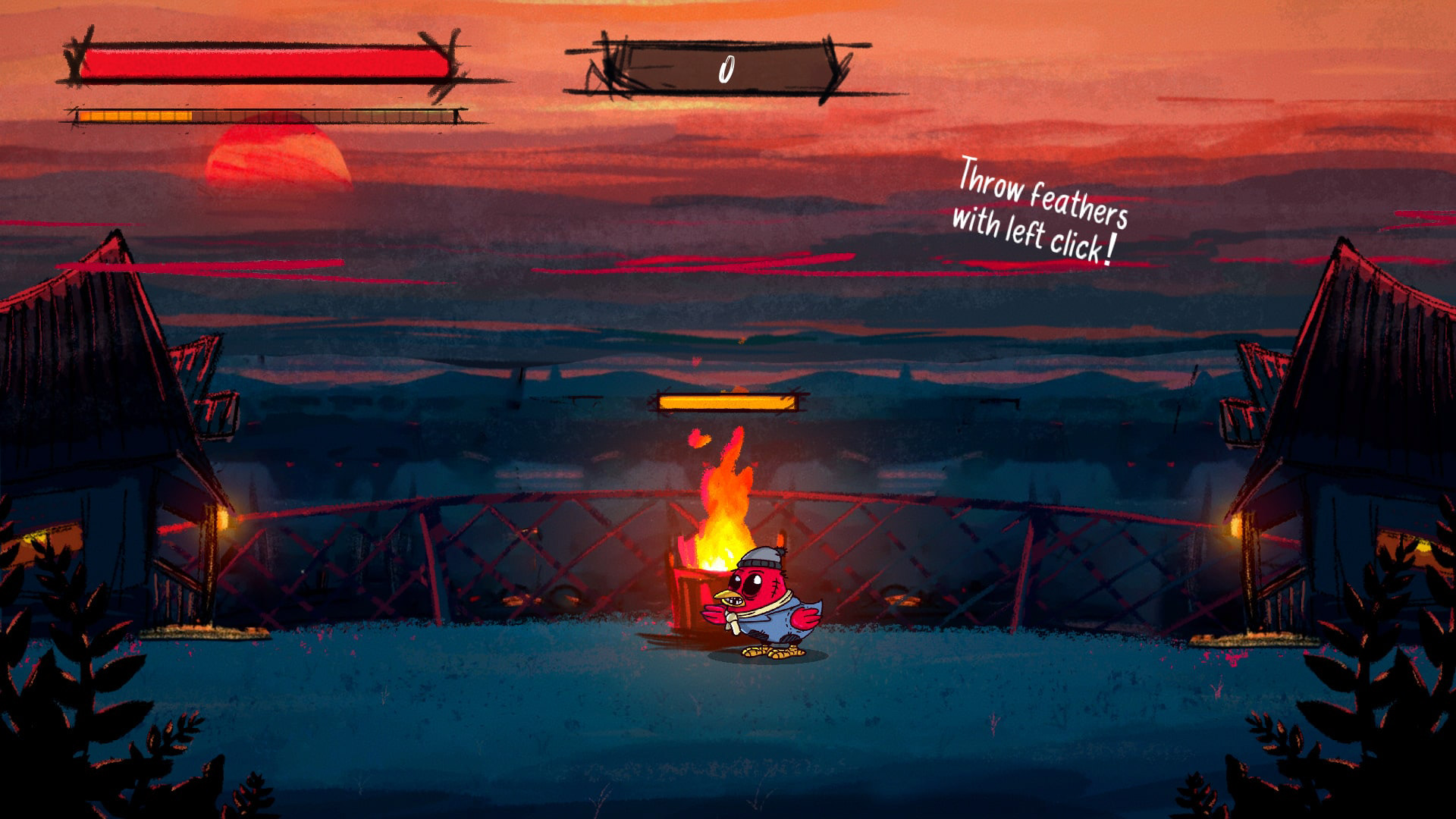 Throw feather with left click !