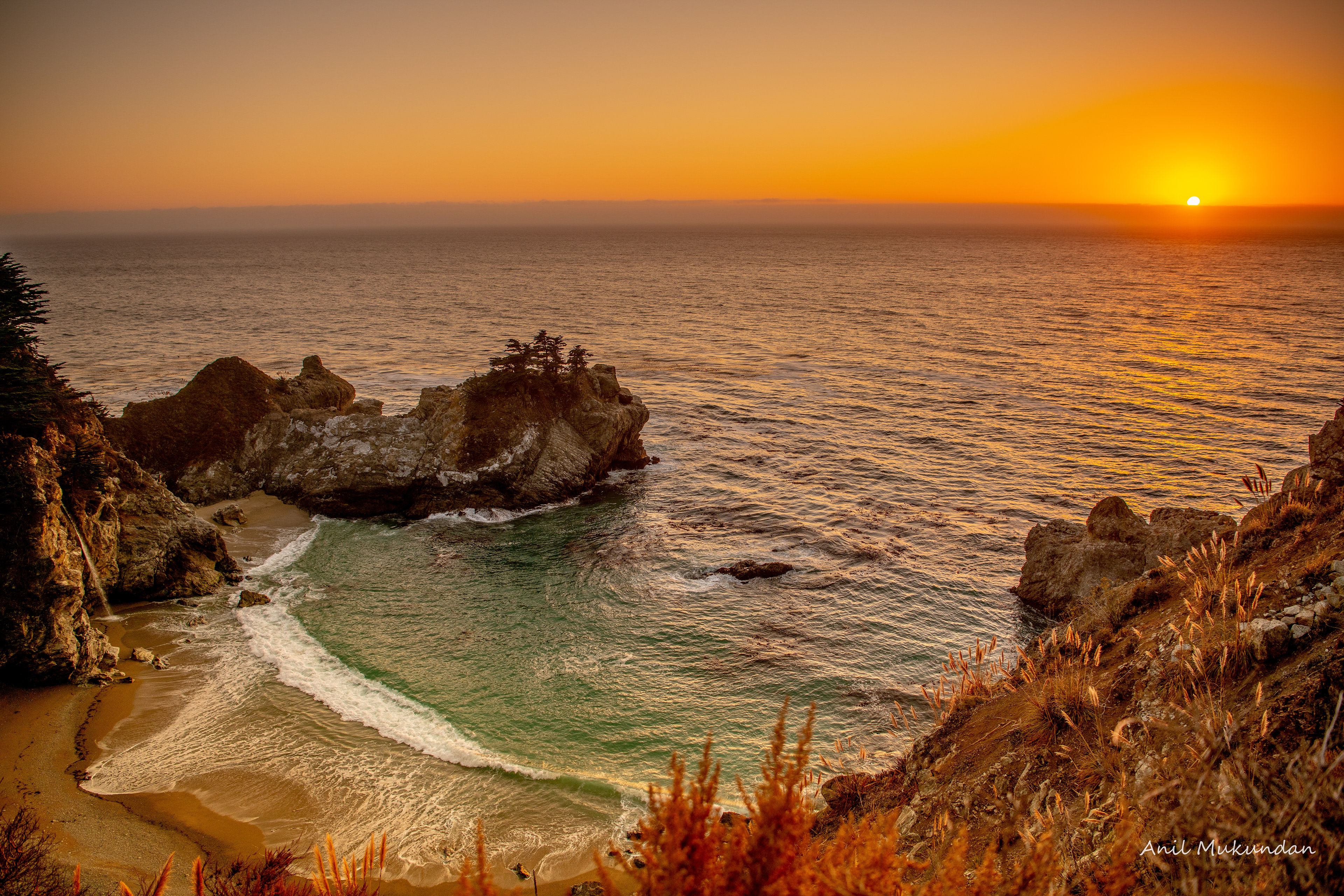 Sunset at the beach | McWay Falls, Big Sur, California