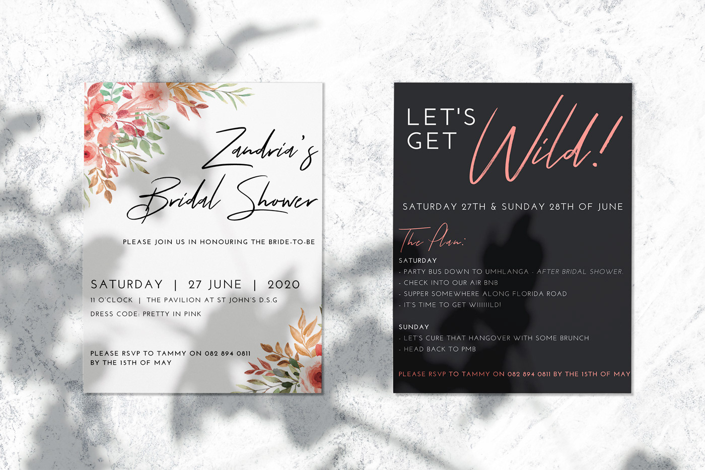 Bridal Shower & Bachelorette Invitations