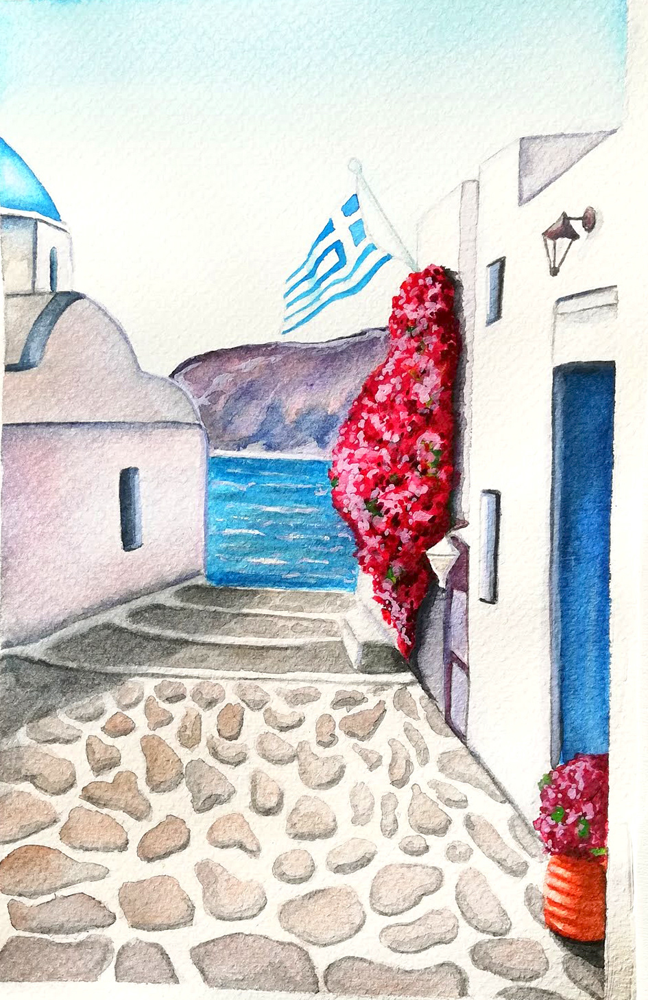 Greek Memory: Watercolour, 2020