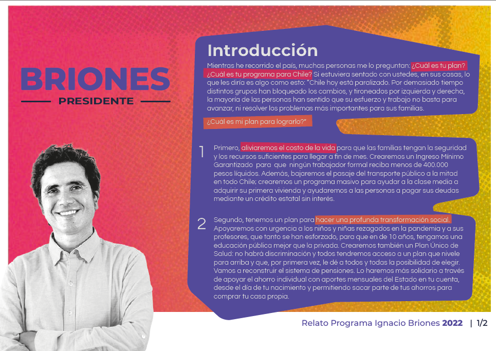 flyer material for ignacio briones primary campaign