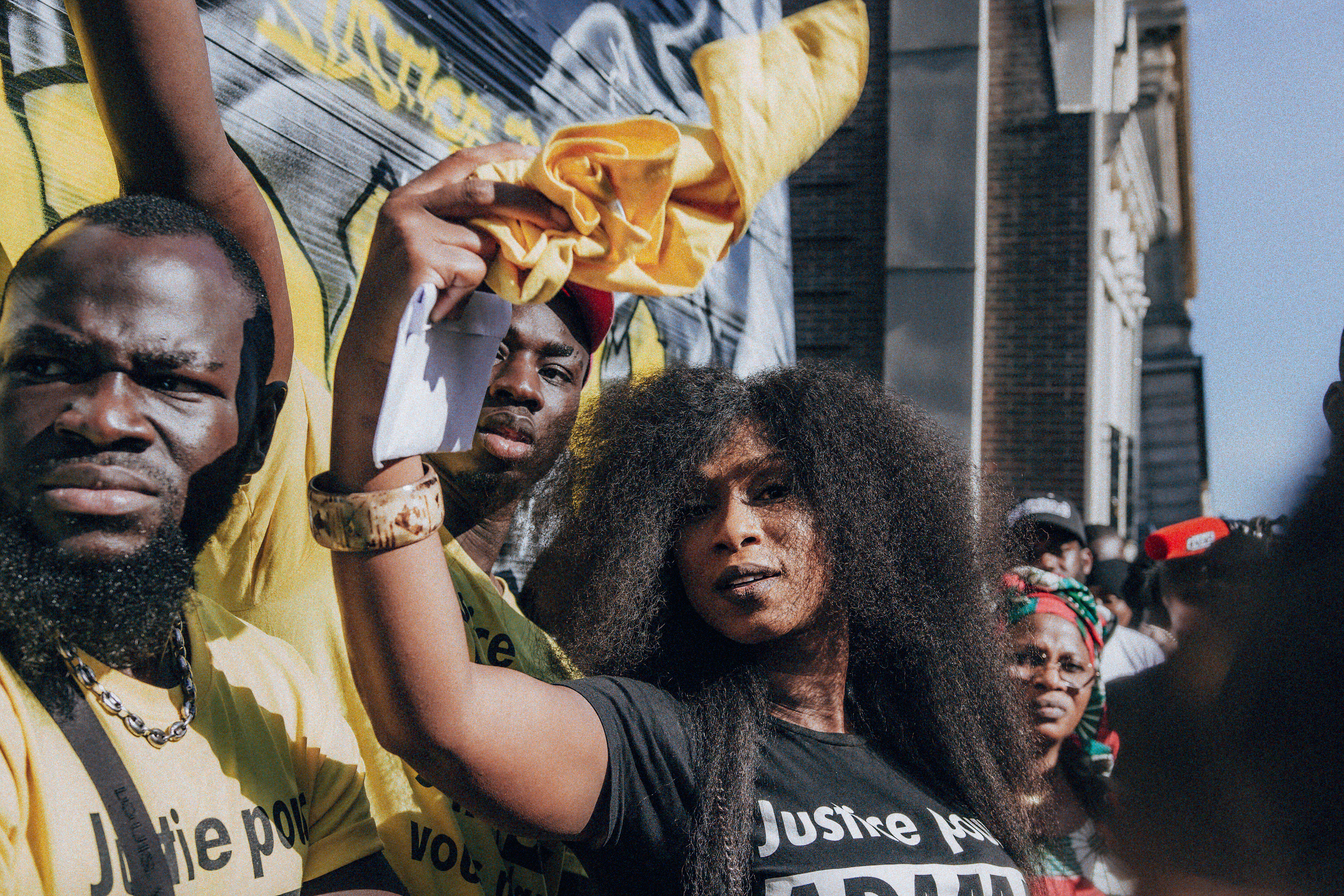Assa Traoré at the demonstration against the "denial of justice" regarding the death of her brother Adama Traoré. 13/10/18 - Paris