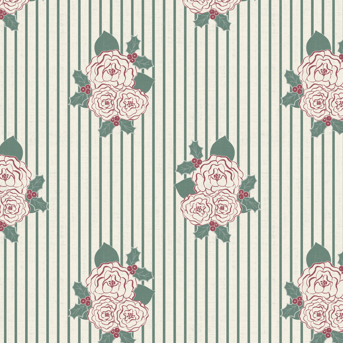 Evergreen Manor Ticking Stripe Wintergreen