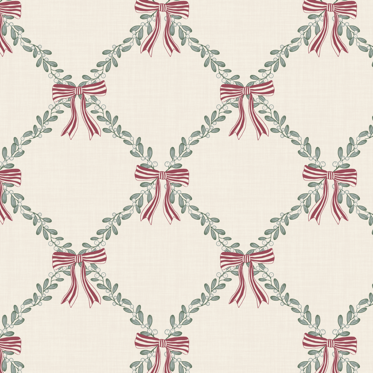 Manor Mistletoe Gardland Cranberry and pine
