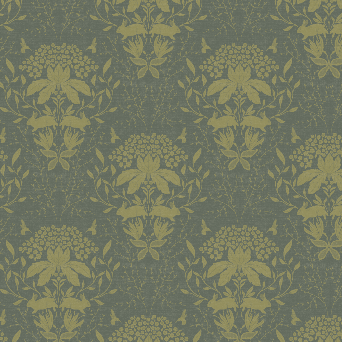Hare and Hummingbird Forest Green
