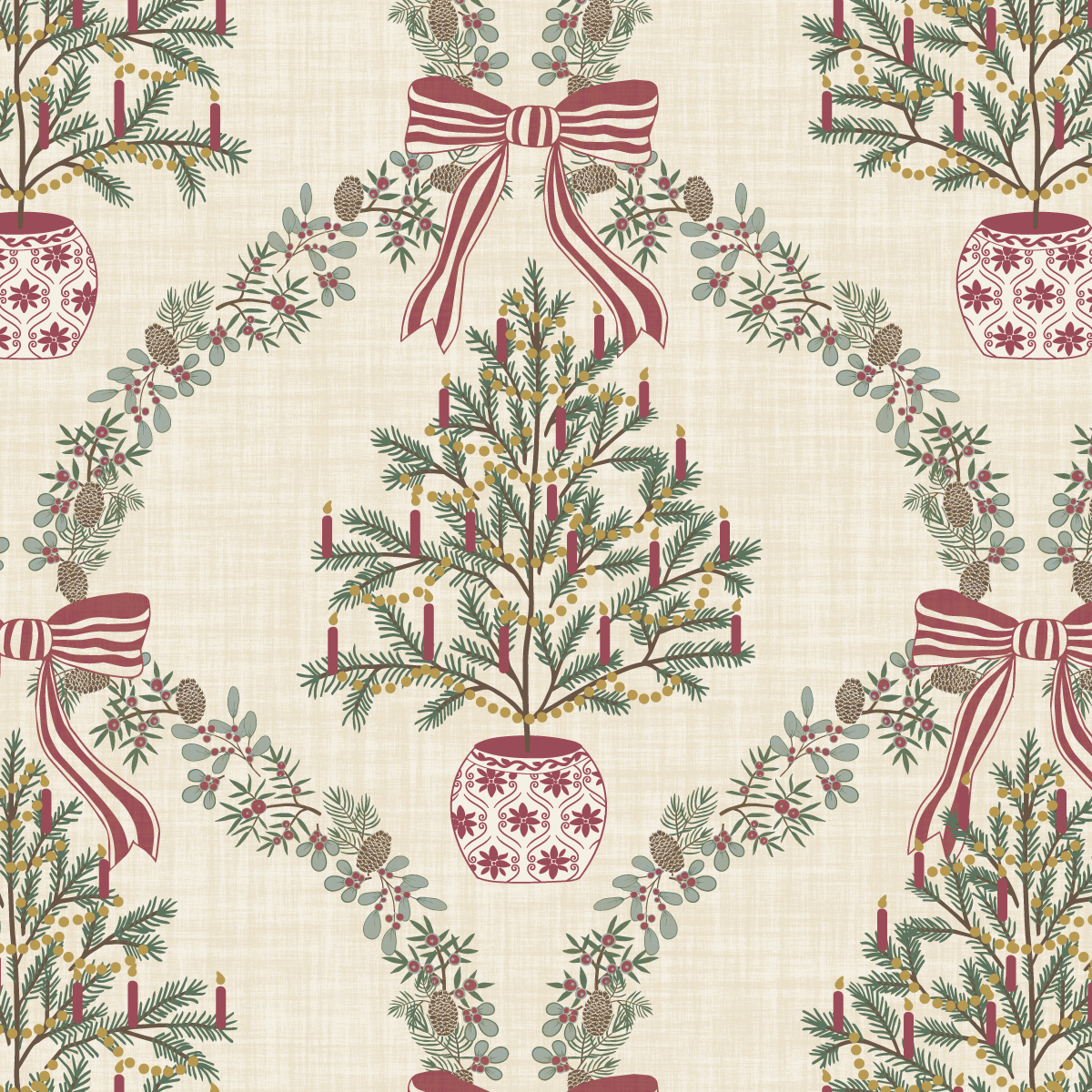 Winter Parlor Cranberry Pine 