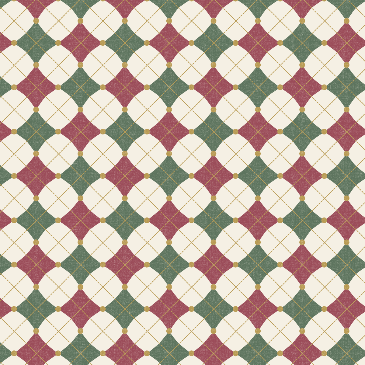 Evergreen Manor Stitched Harlequin Multi
