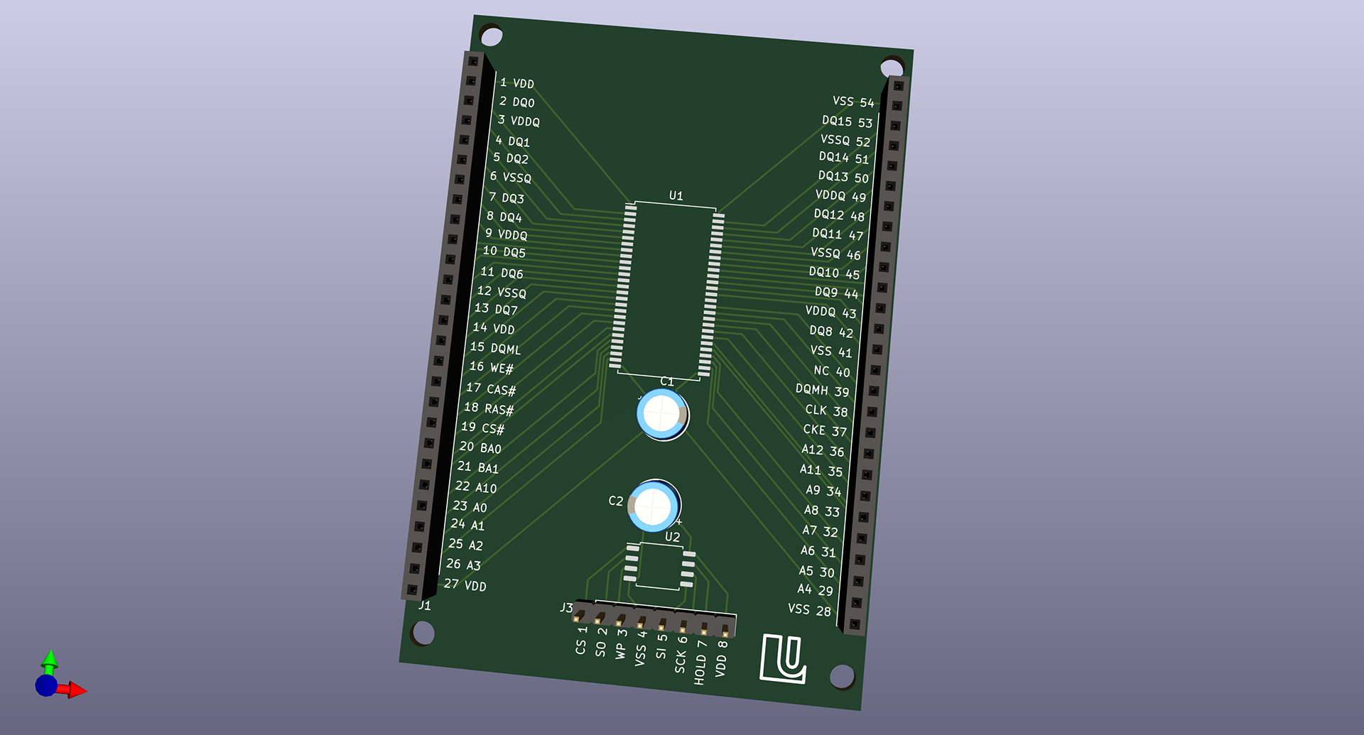 SDRAM and FRAM Breakout Board for Software Development