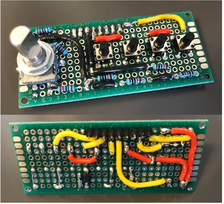 Custom Soldered Front Panel - 4 Buttons, 1 Rotary Encoder w/ Button