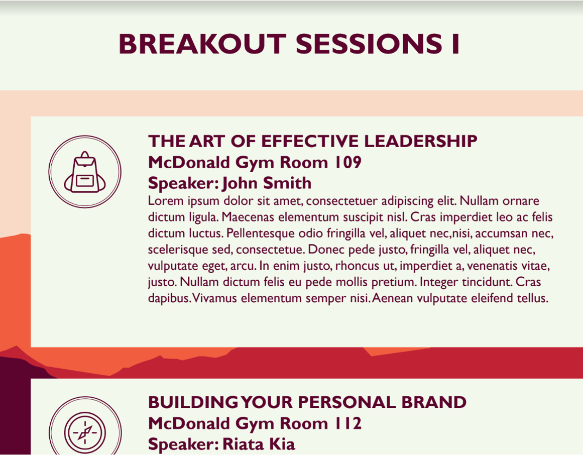 Breakout session program design
