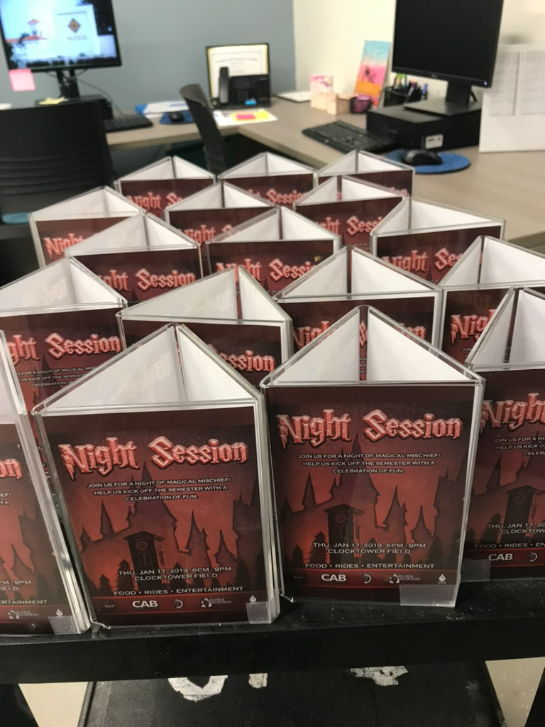 Designed Night Session promotional materials and distribution strategy.