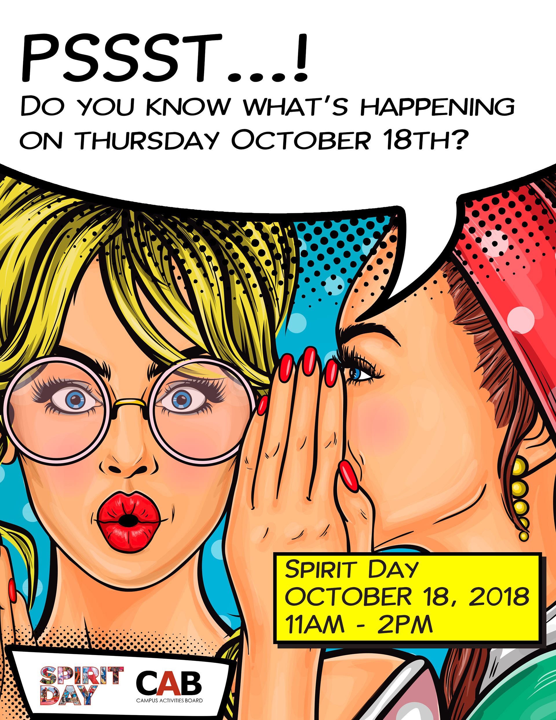 Created bold Spirit Day teaser flyer that boosted awareness of campus tradition.