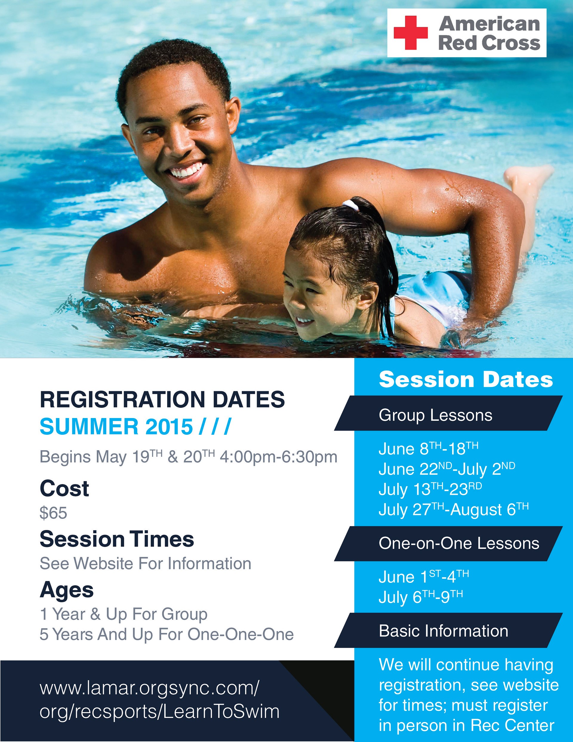Swim program promotional flyer