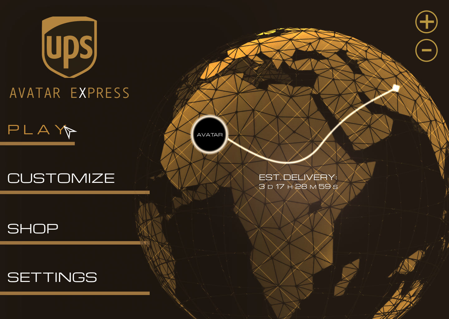 Mockup of main menu created with Figma