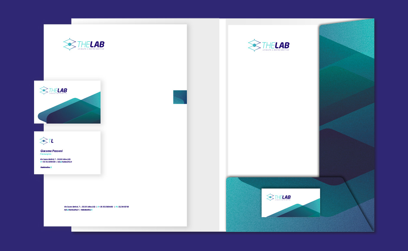 the lab document folder back layout plus business cart and letterhead