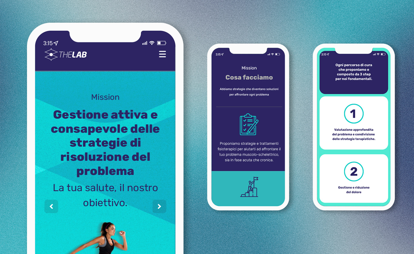The lab mobile website layout