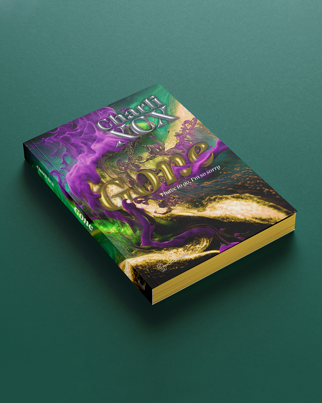 IfASongWereACoverBook, CharliXCX, Gone,  BookCover, EditorialDesign, GraphicDesign