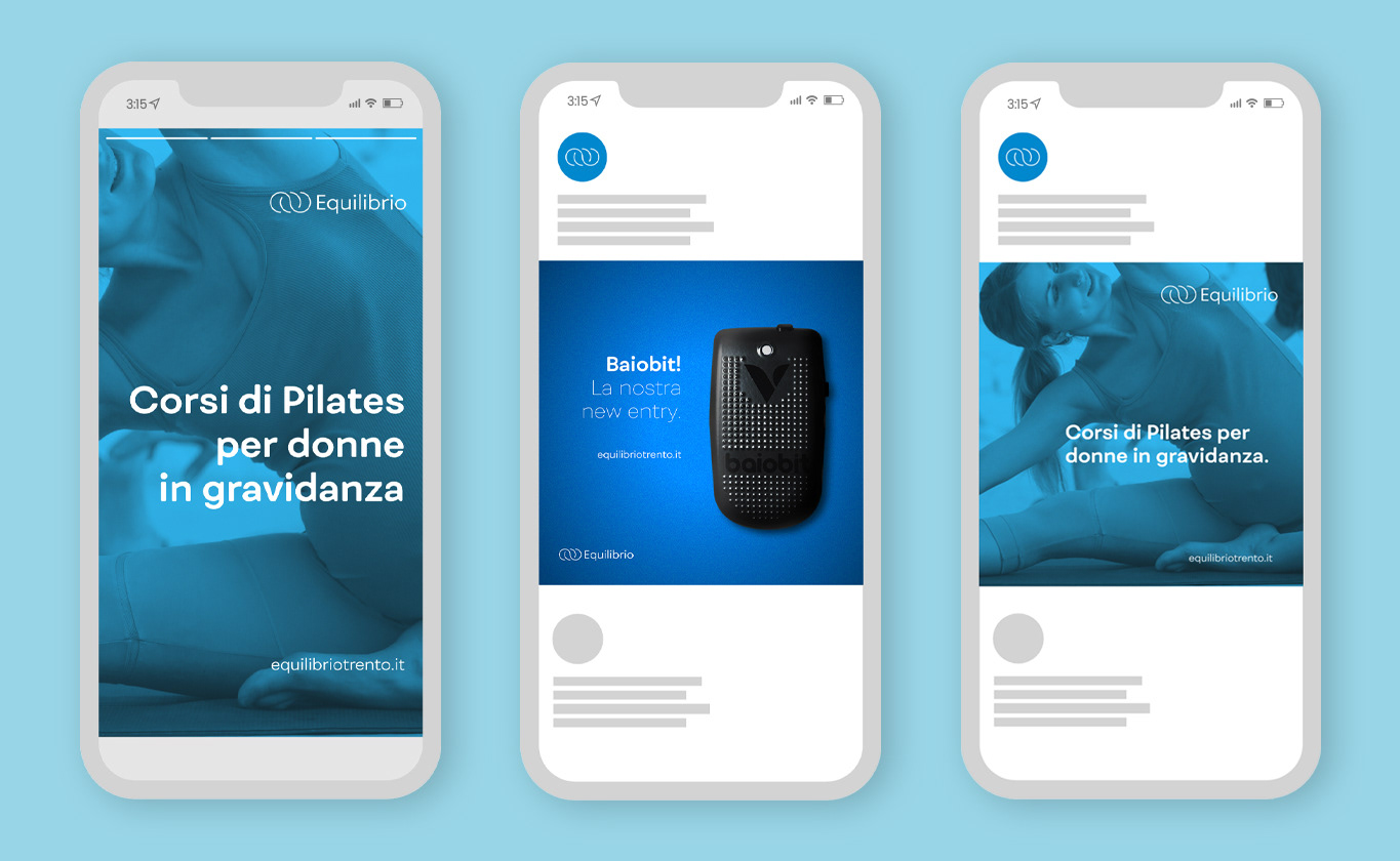 equilibrio trento social visual identity mockup