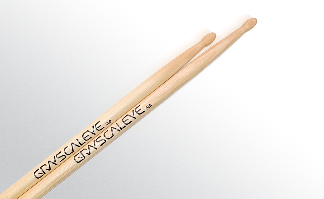 grayscaleye logo on drumstick