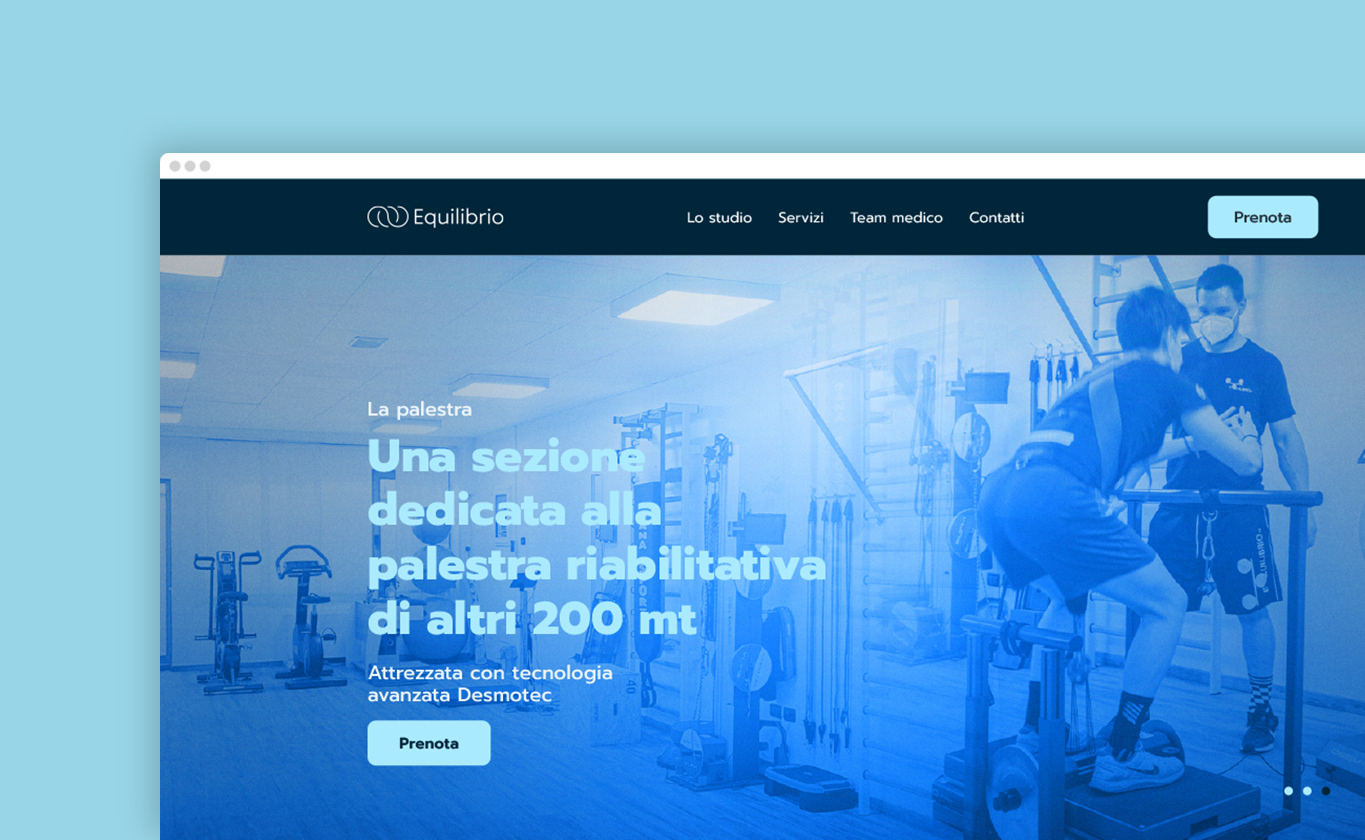 equilibrio trento site desktop layout