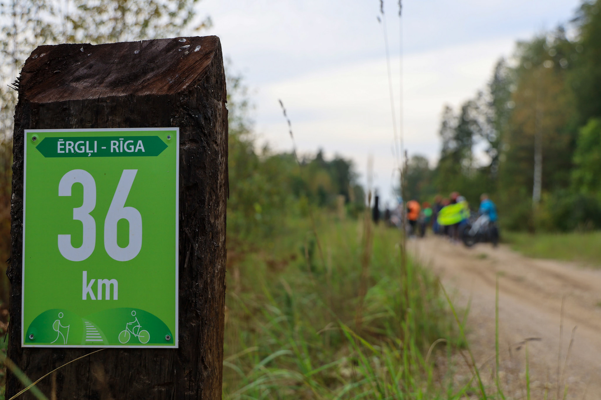 Route section with info stand at KM 36