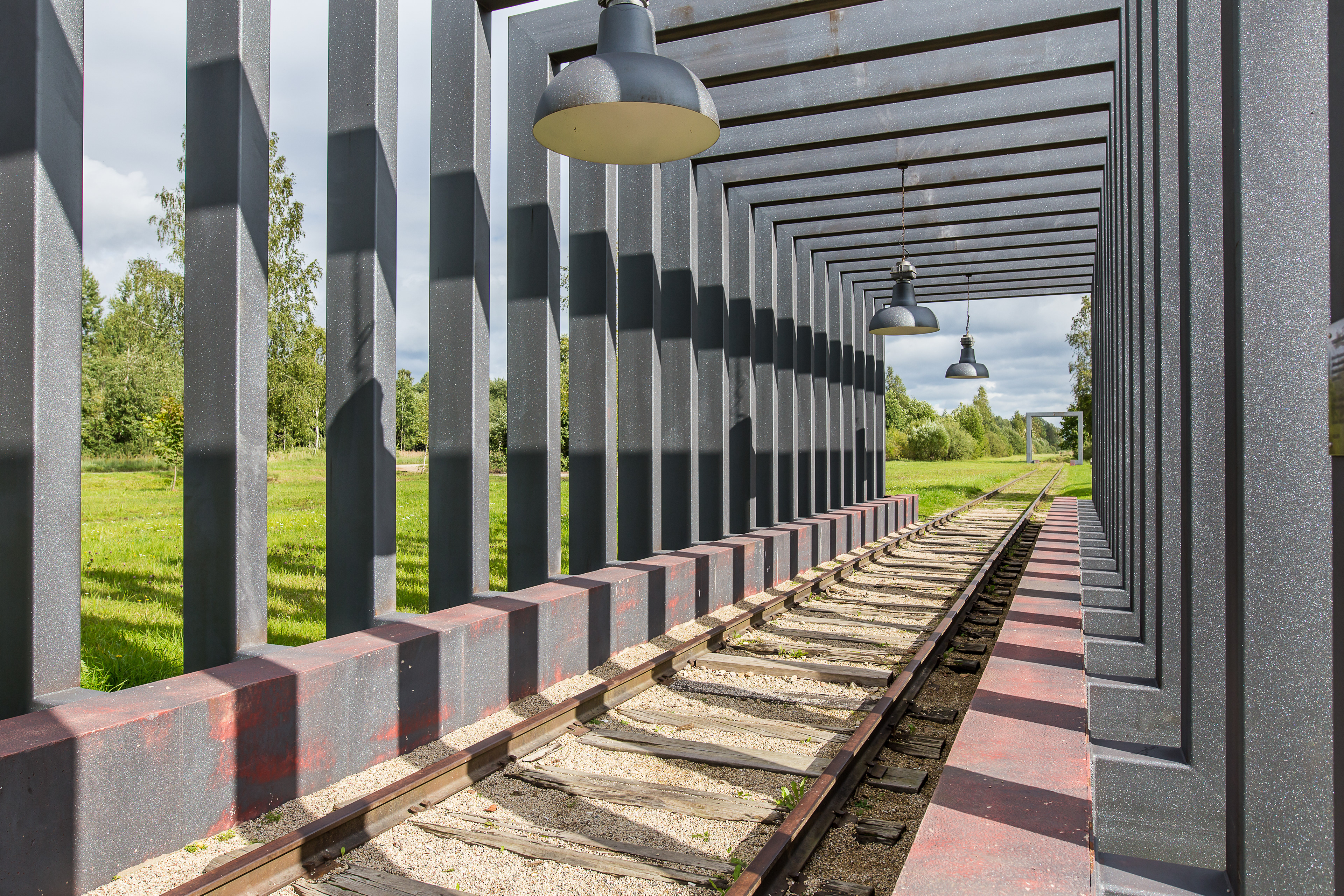 Rails at Ķeipene former railway station